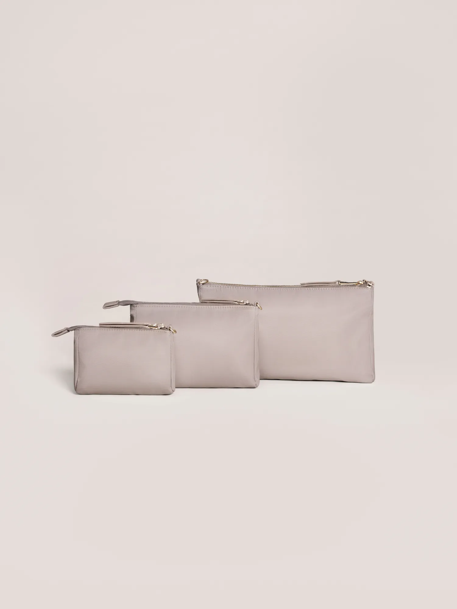 3 Piece Pouch Clutch Purse Set | Taupe