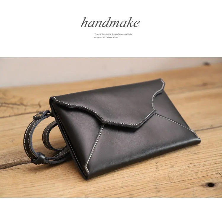 Cute LEATHER Envelope WOMEN SHOULDER BAG Handmade Slim Envelope Crossbody Purse FOR WOMEN