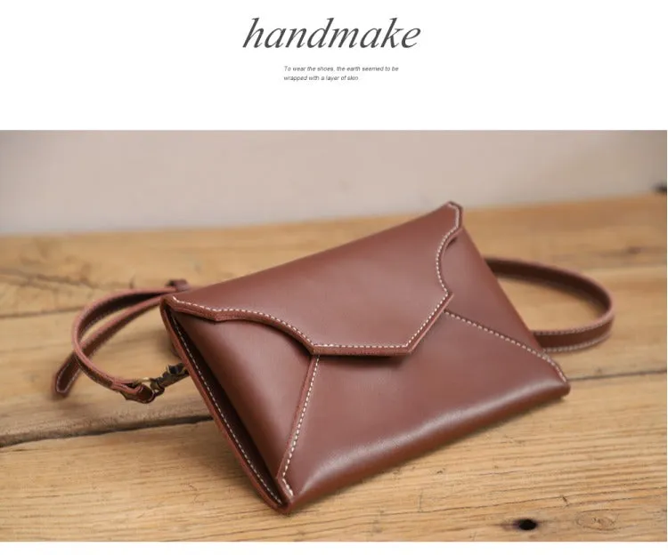 Cute LEATHER Envelope WOMEN SHOULDER BAG Handmade Slim Envelope Crossbody Purse FOR WOMEN