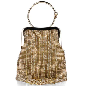Menbur Gold Sparkly Fringed Bag