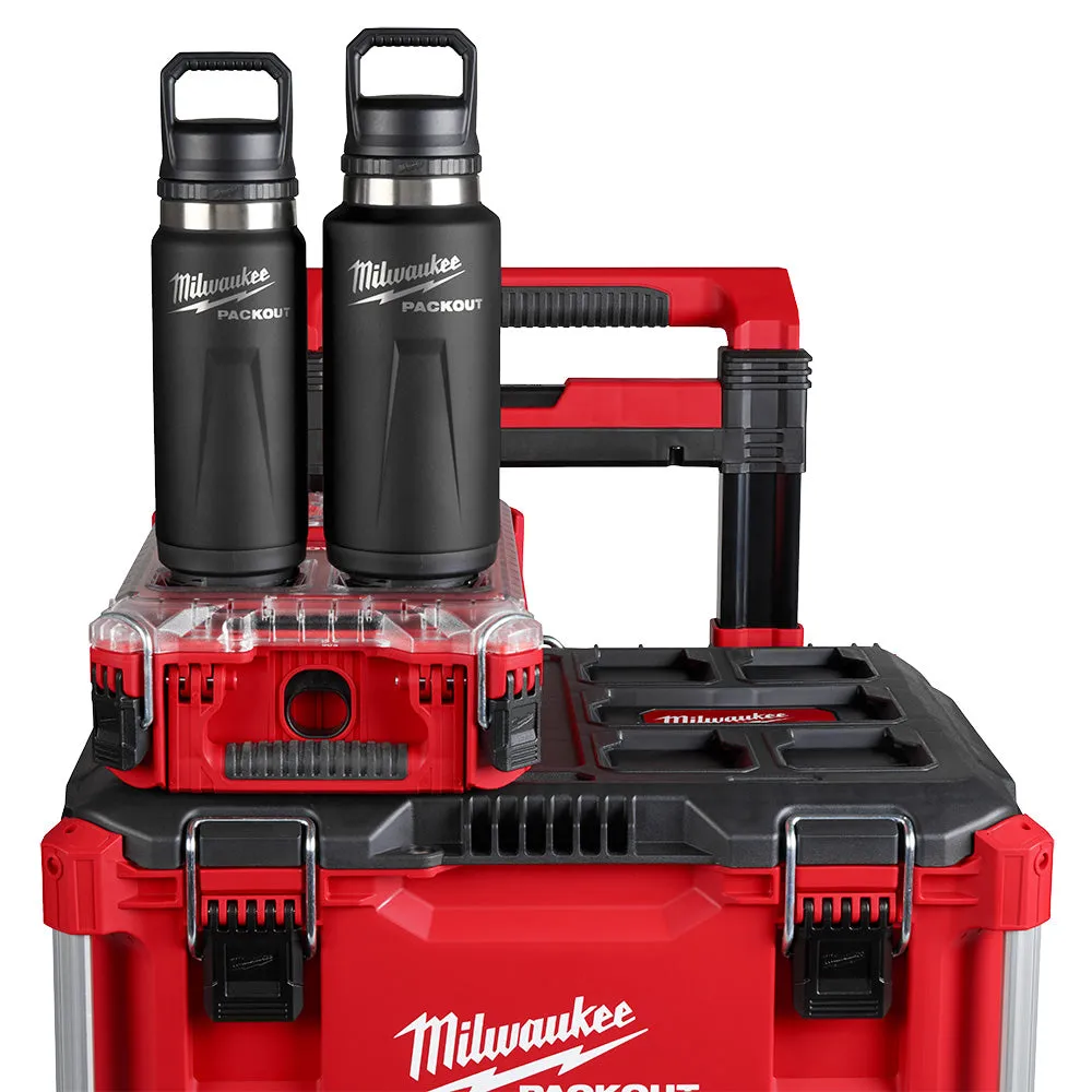 Milwaukee 48-22-8396B PACKOUT Black 24oz Insulated Bottle with Chug Lid